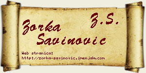 Zorka Savinović vizit kartica